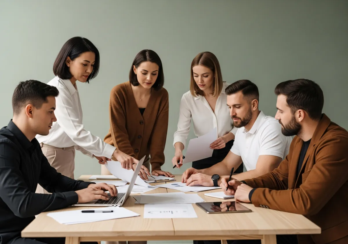 Business team collaborating in office
